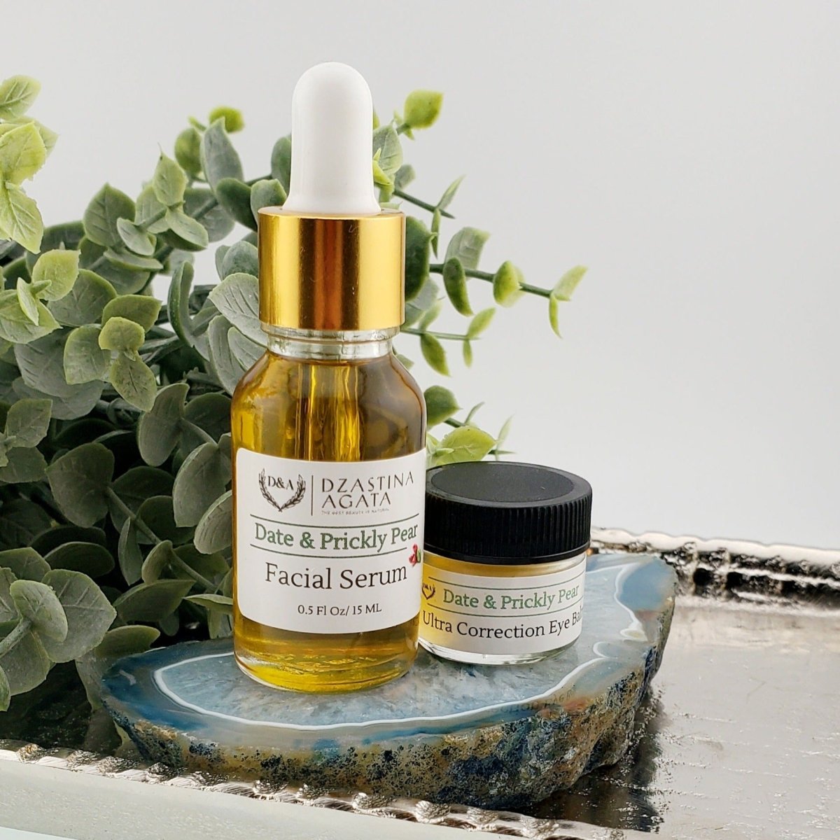 Date & Prickly Pear Facial Serum & Eye Balm Set - Dzastina Agata Natural