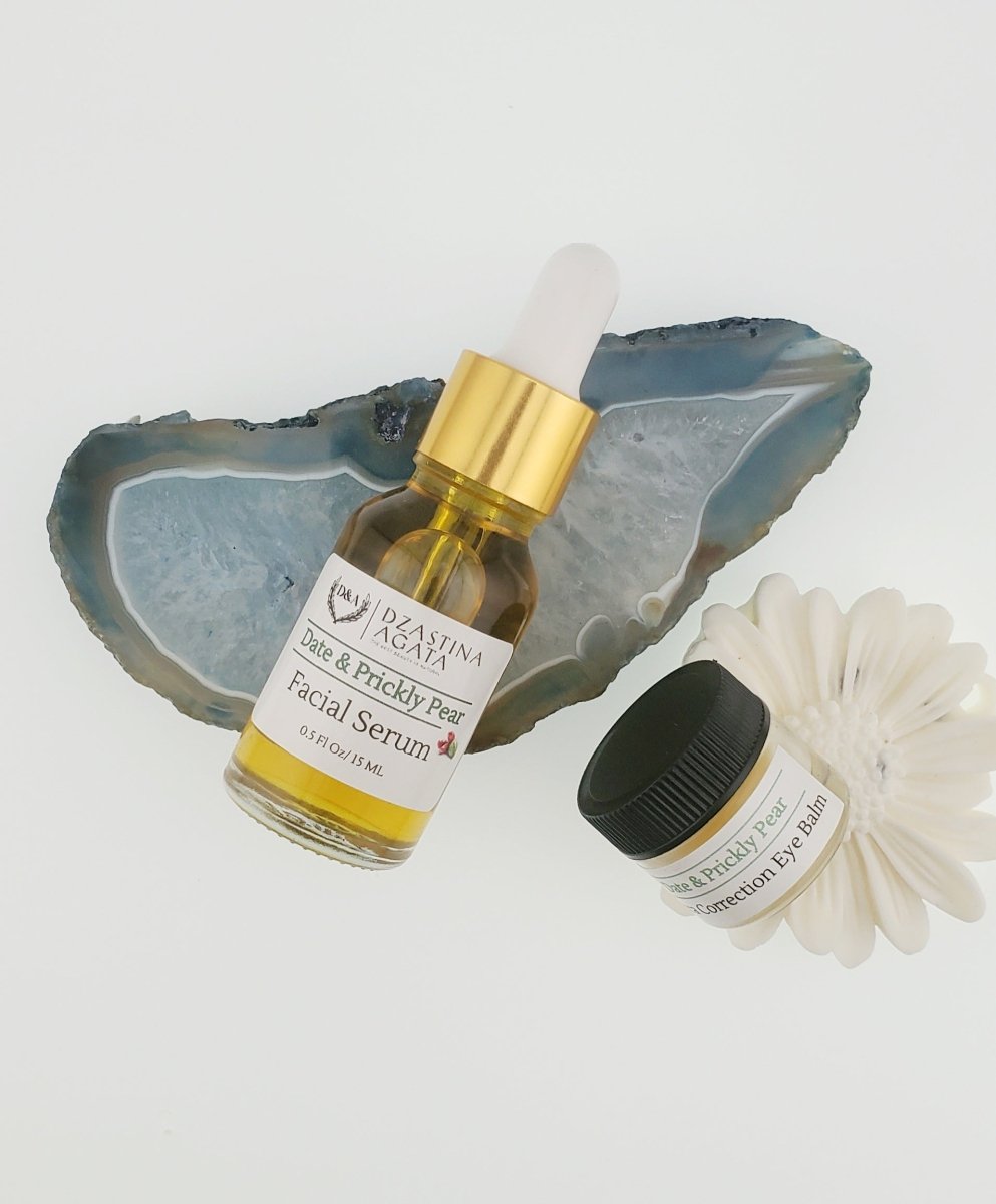 Date & Prickly Pear Facial Serum & Eye Balm Set - Dzastina Agata Natural