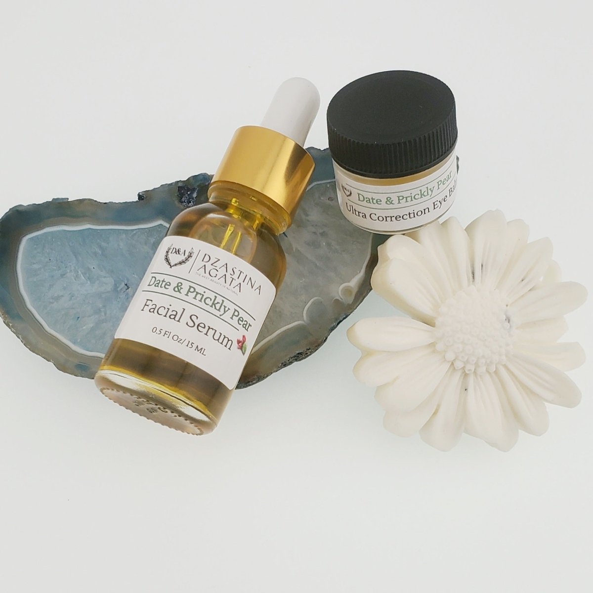 Date & Prickly Pear Facial Serum & Eye Balm Set - Dzastina Agata Natural