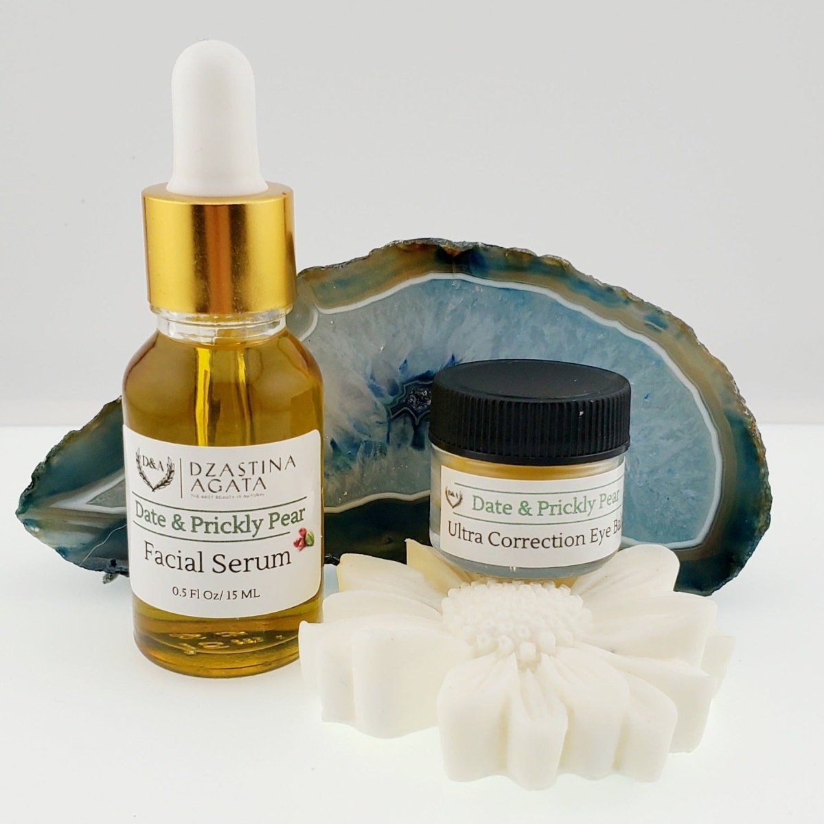 Date & Prickly Pear Facial Serum & Eye Balm Set - Dzastina Agata Natural