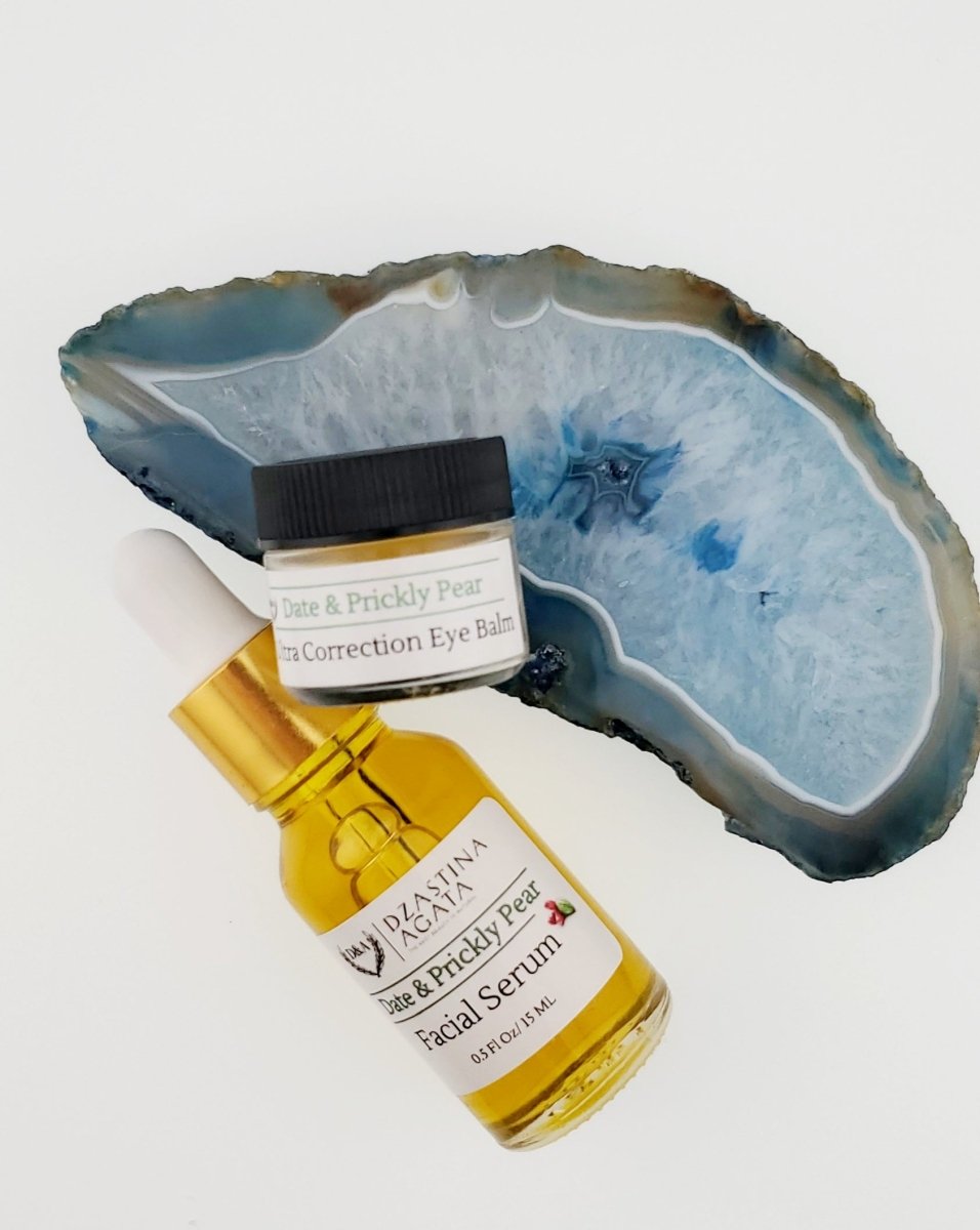 Date & Prickly Pear Facial Serum & Eye Balm Set - Dzastina Agata Natural