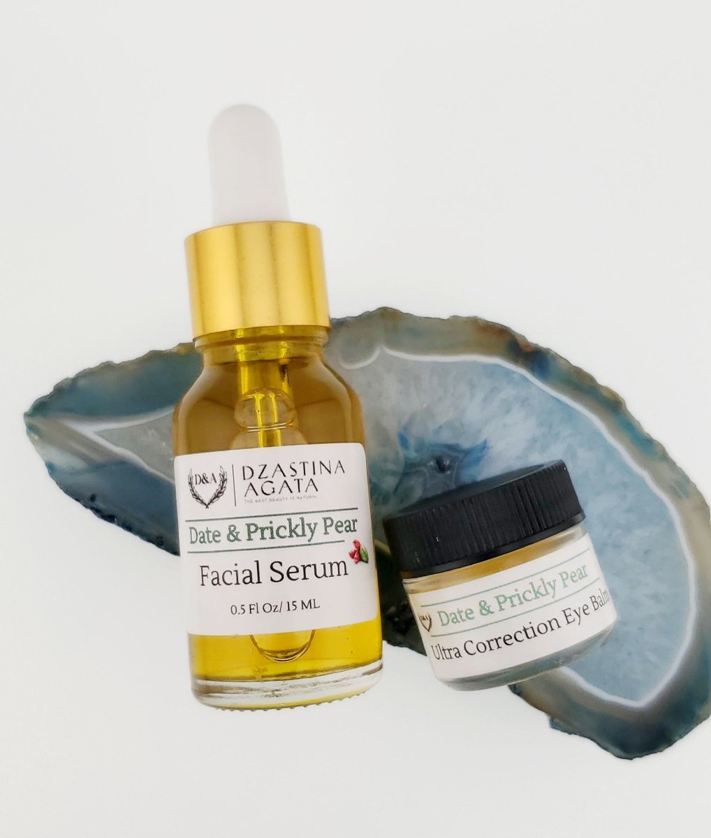 Date & Prickly Pear Facial Serum & Eye Balm Set - Dzastina Agata Natural