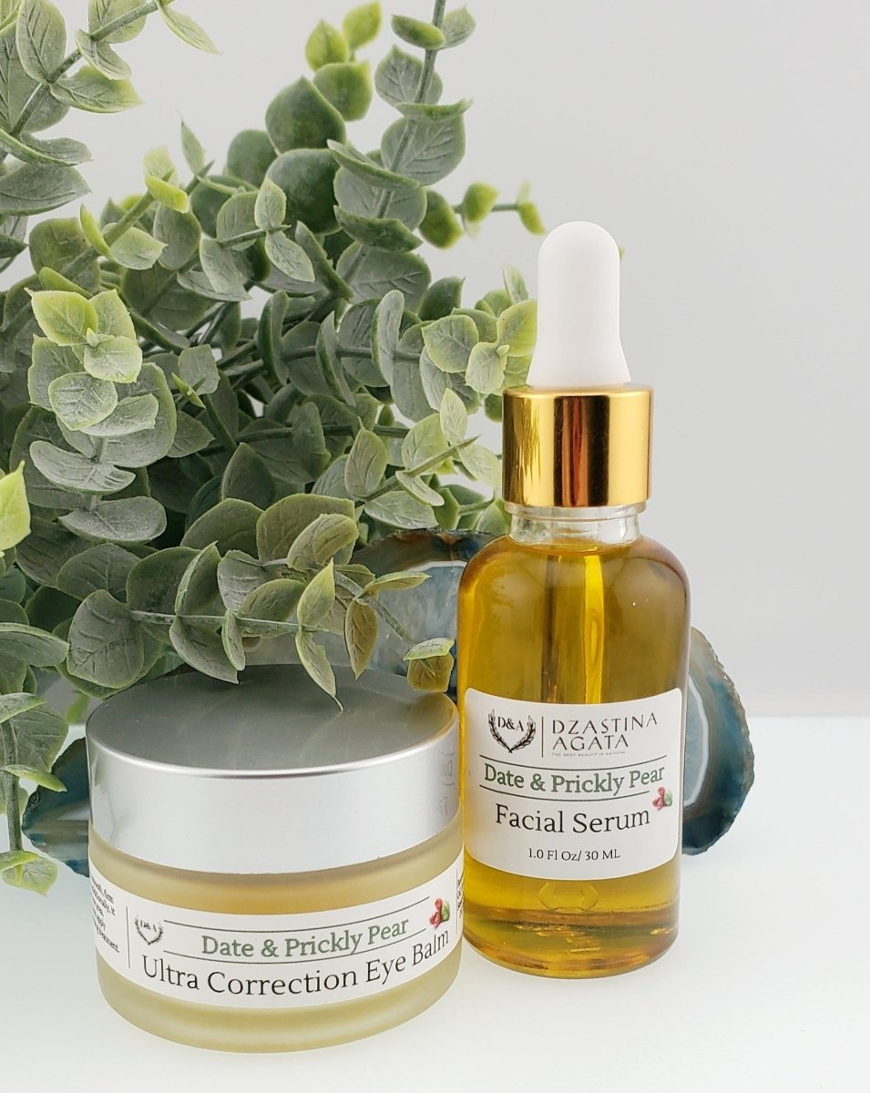 Date & Prickly Pear Facial Serum & Eye Balm Set - Dzastina Agata Natural