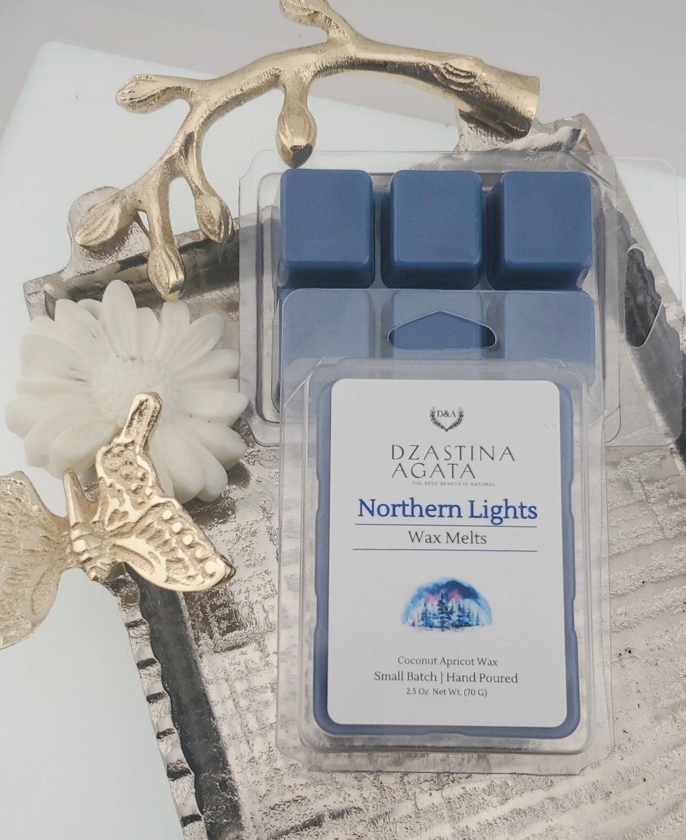 D&A Northern Lights Wax Melt with Celestite Crystals - Dzastina Agata Natural