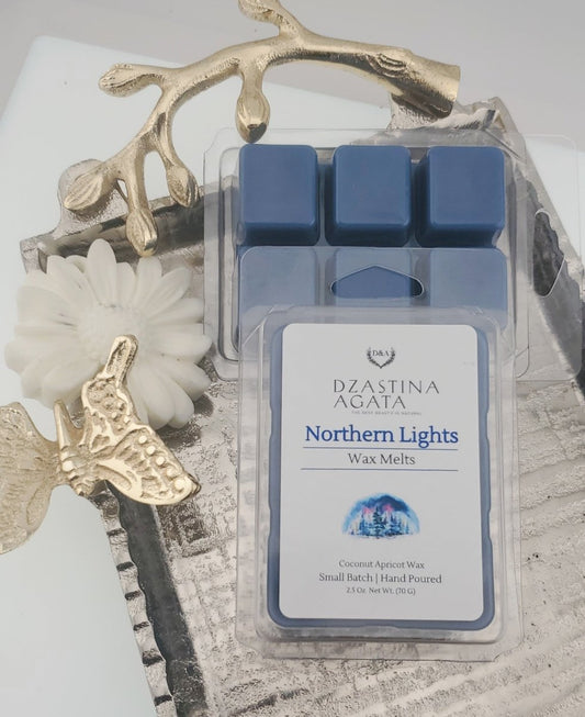 D&A Northern Lights Wax Melt with Celestite Crystals - Dzastina Agata Natural