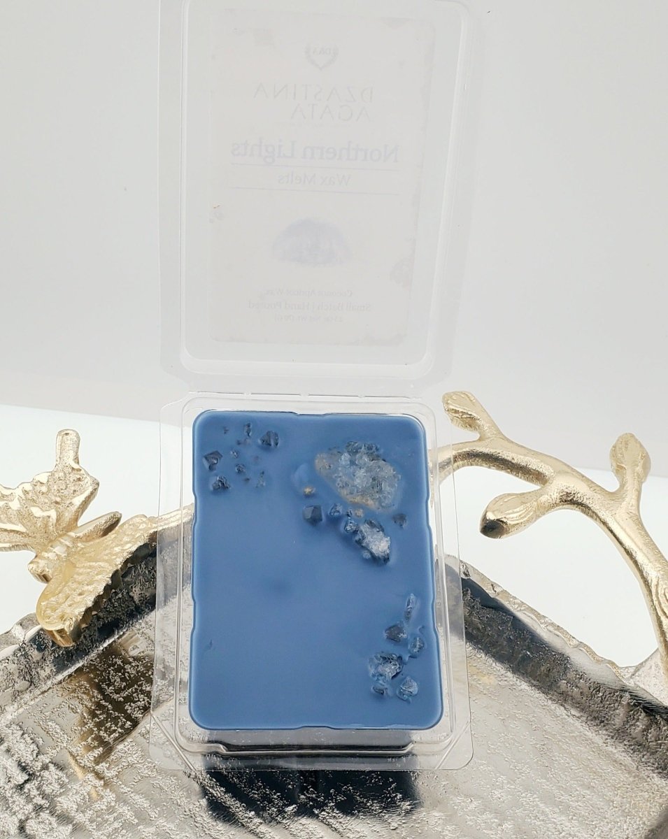 D&A Northern Lights Wax Melt with Celestite Crystals - Dzastina Agata Natural