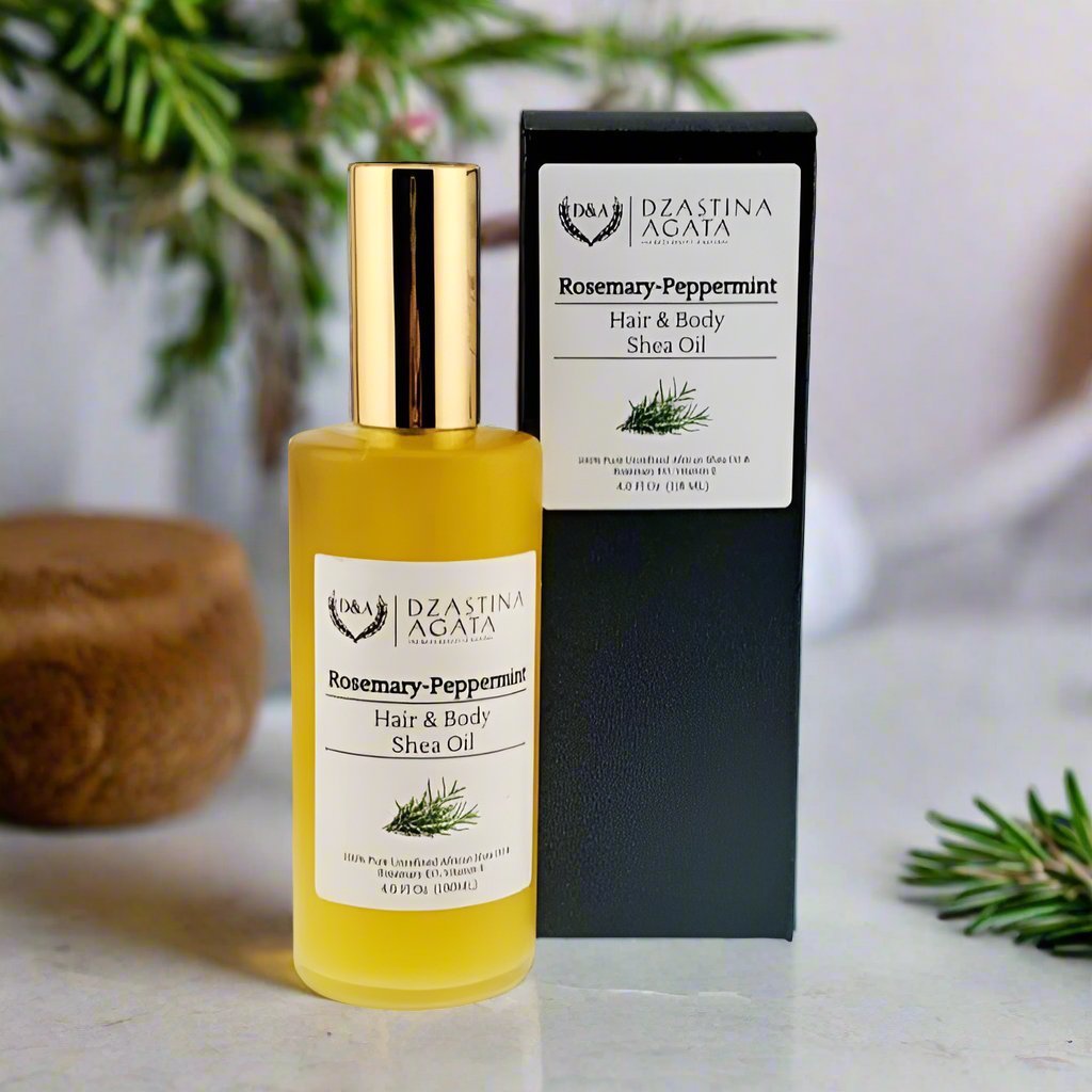 D&A Rosemary - Peppermint Shea Hair & Body Oil - Dzastina Agata Natural