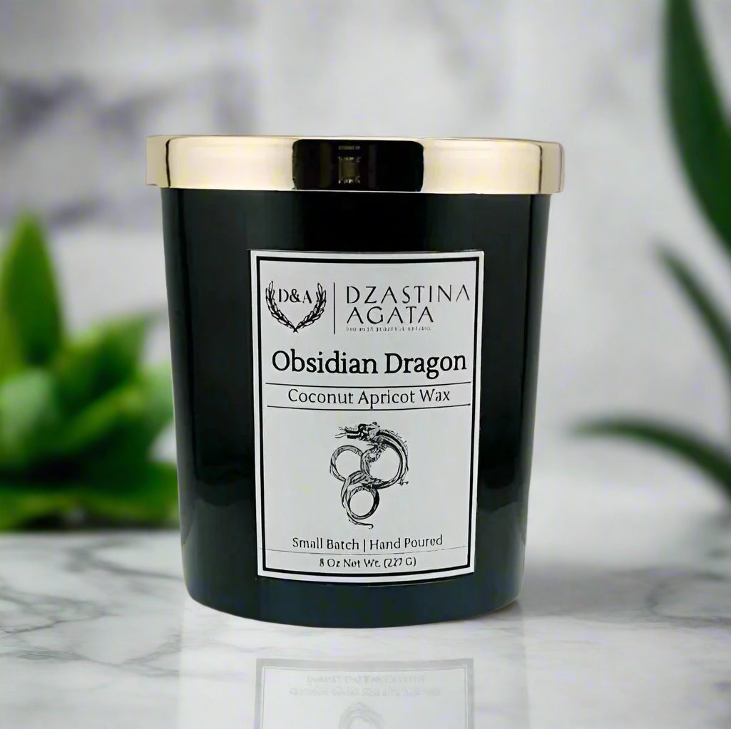 D&A Obsidian Dragon Candle - Dzastina Agata Natural