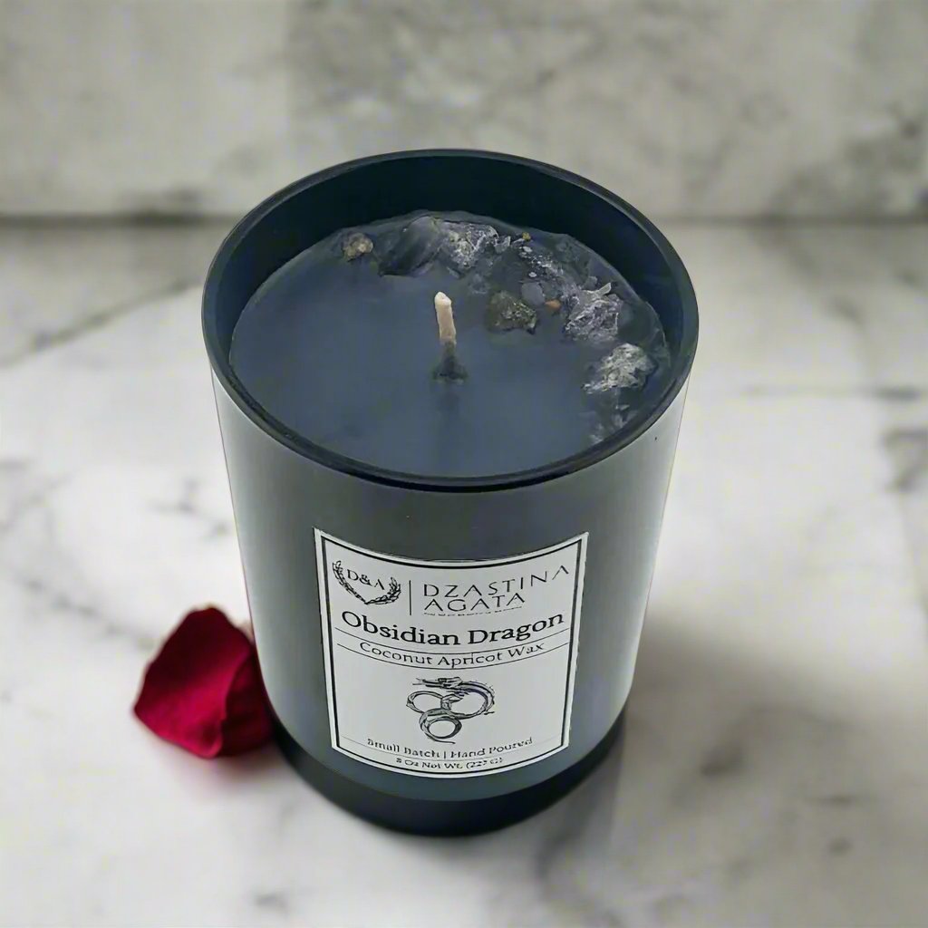 D&A Obsidian Dragon Candle - Dzastina Agata Natural