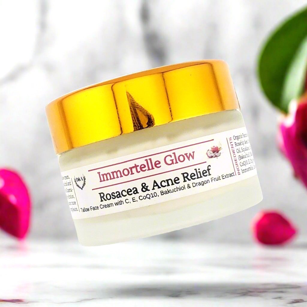 Discover the Benefits of Each Ingredient in Our Pasture Raised Beef Tallow Immortelle Glow Face Cream: Natural Hydration & Anti-Aging Skincare for All Skin Types - Dzastina Agata Natural