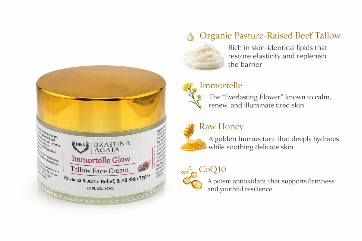 Immortelle Glow Tallow Face Cream - Dzastina Agata Natural
