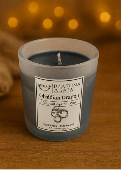 D&A Obsidian Dragon Candle - Dzastina Agata Natural