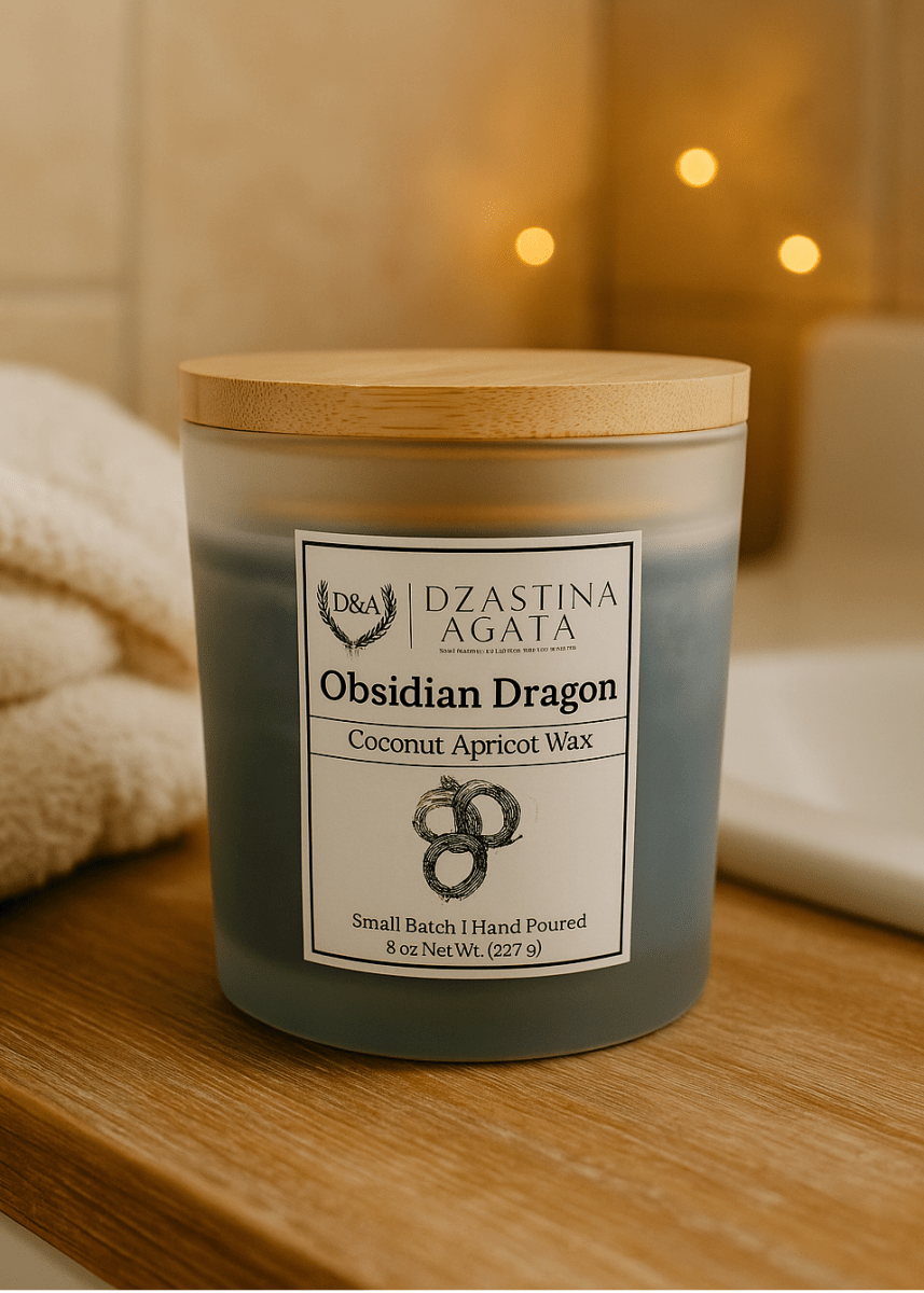 D&A Obsidian Dragon Candle - Dzastina Agata Natural