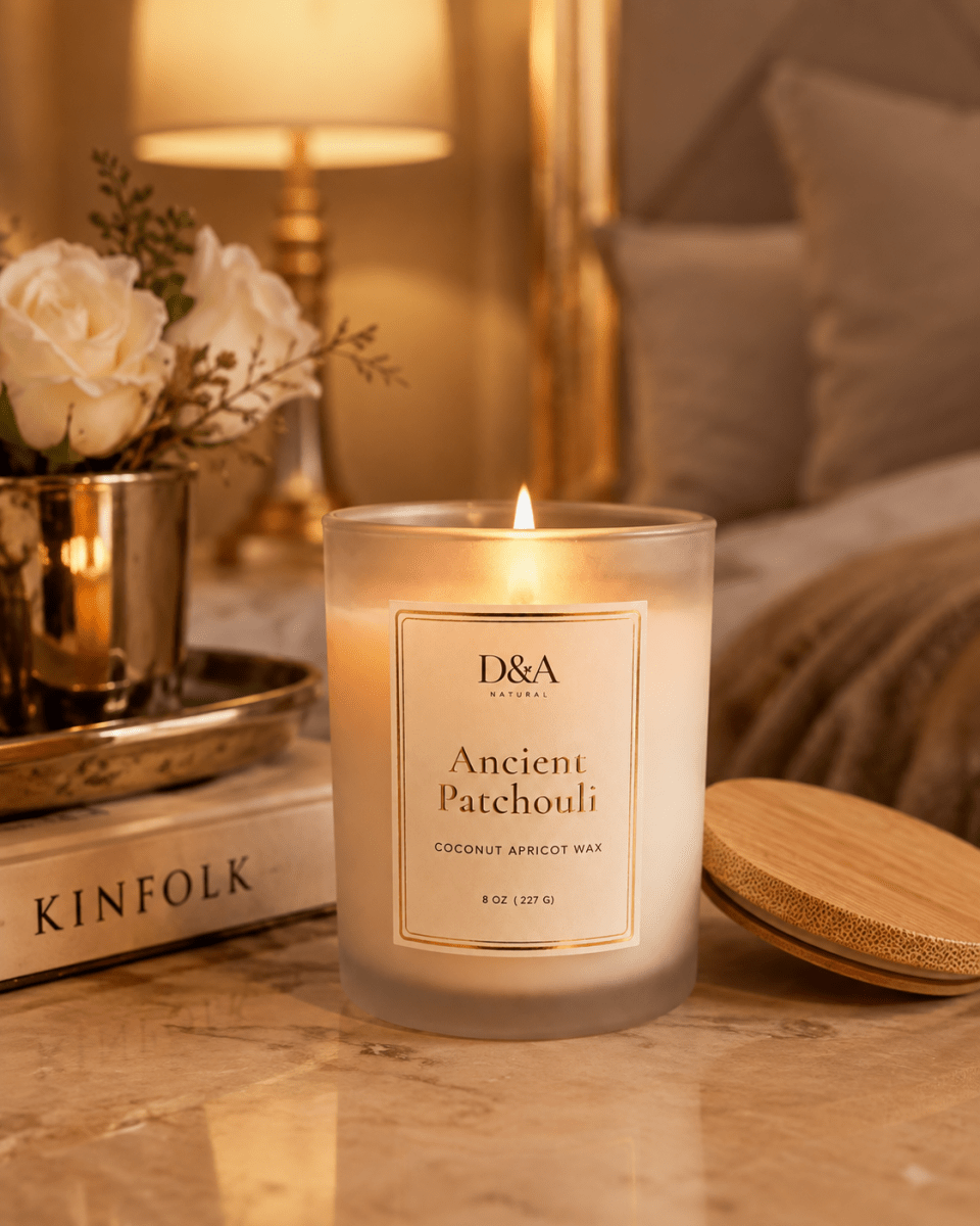 Ancient Patchouli Coconut Apricot Wax Candle | D&A Natural - Dzastina Agata Natural