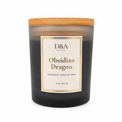Obsidian Dragon Coconut Apricot Wax Candle - Dzastina Agata Natural