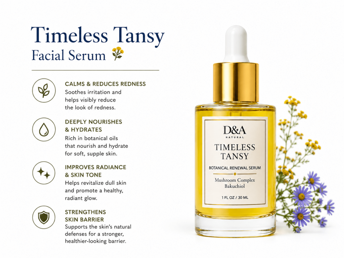 Timeless Tansy Facial Serum - Mature & Anti-Aging Skin - Dzastina Agata Natural