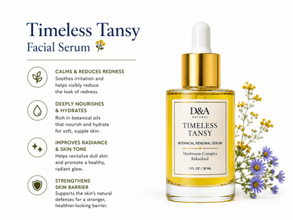 Timeless Tansy Facial Serum - Mature & Anti-Aging Skin - Dzastina Agata Natural