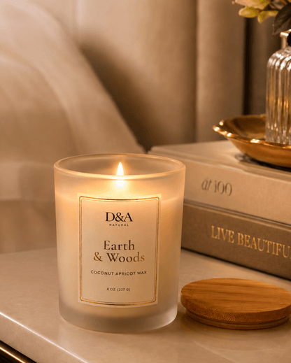 Earth & Woods Coconut Apricot Wax Candle | D&A Natural - Dzastina Agata Natural