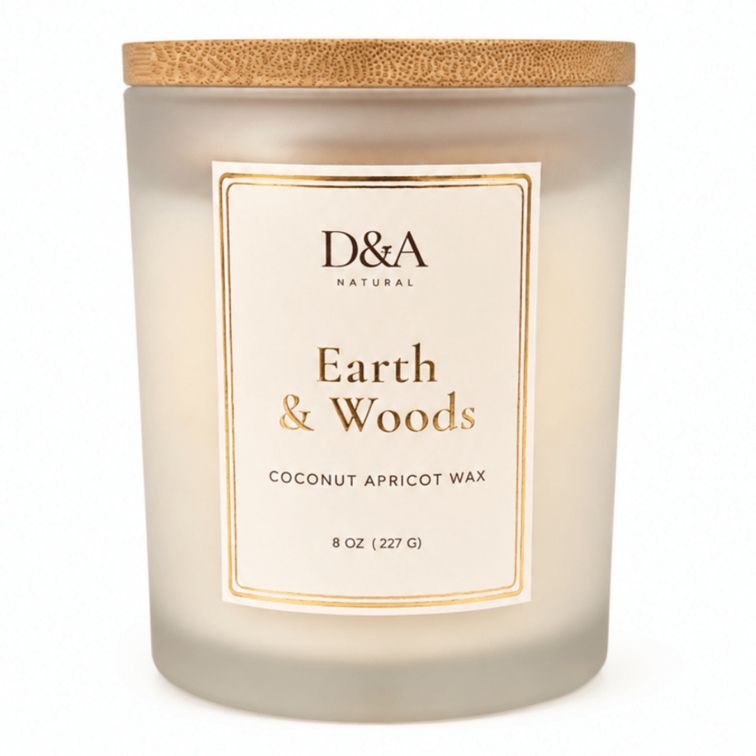 Earth & Woods Coconut Apricot Wax Candle | D&A Natural - Dzastina Agata Natural