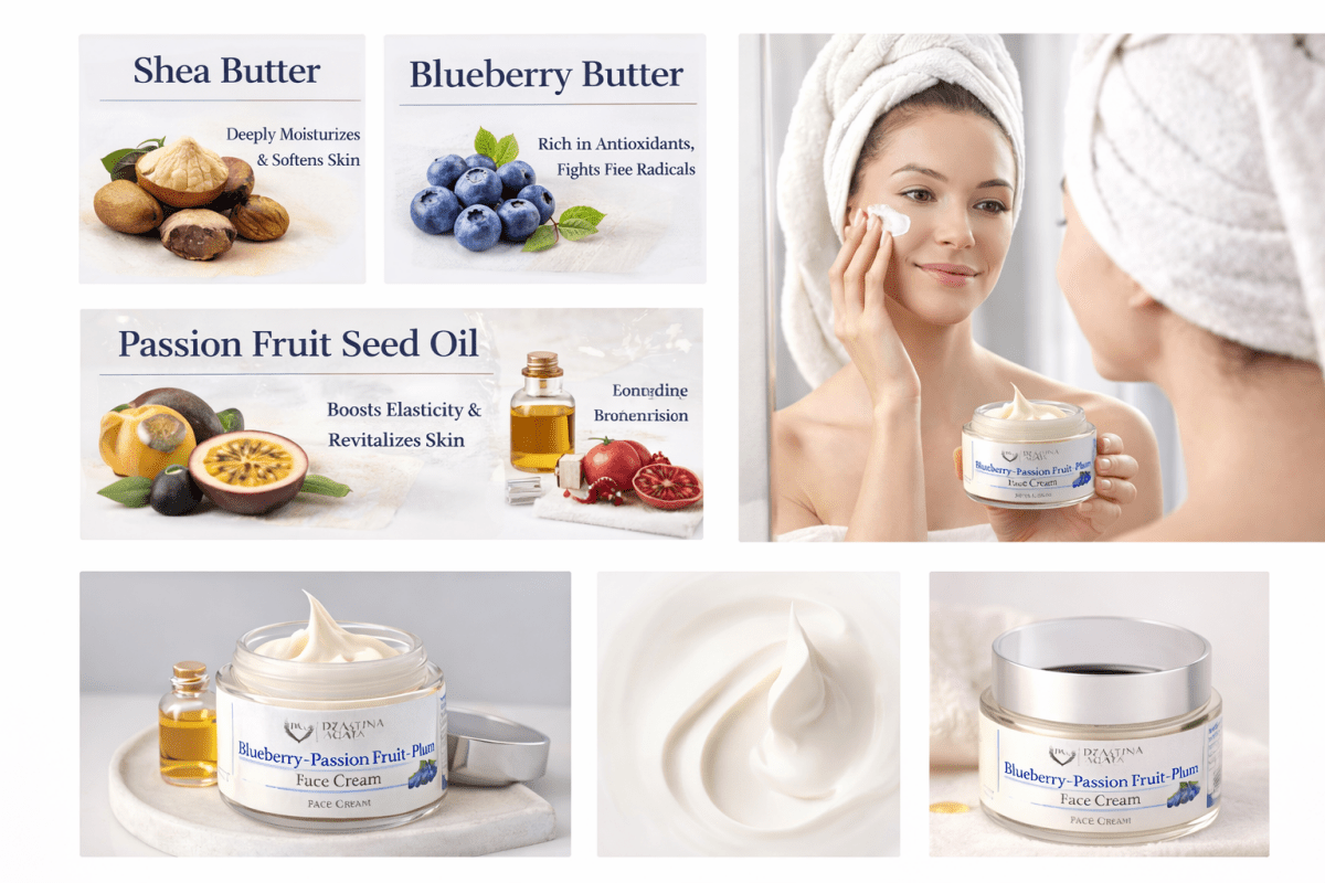 Blueberry Face Cream - Dry to Normal Skin - Dzastina Agata Natural