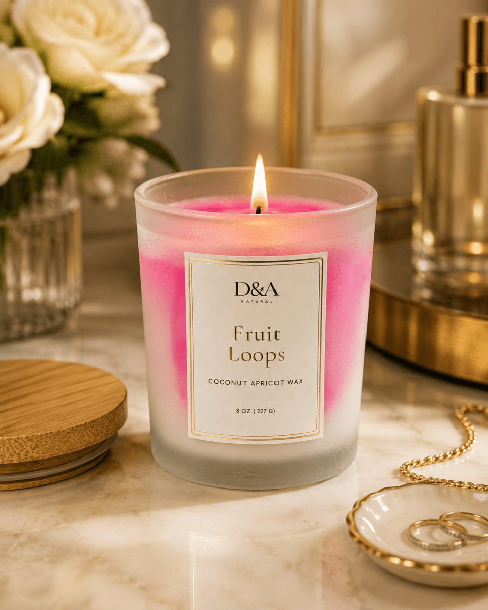 Fruit Loops Coconut Apricot Wax Candle | D&A Natural - Dzastina Agata Natural