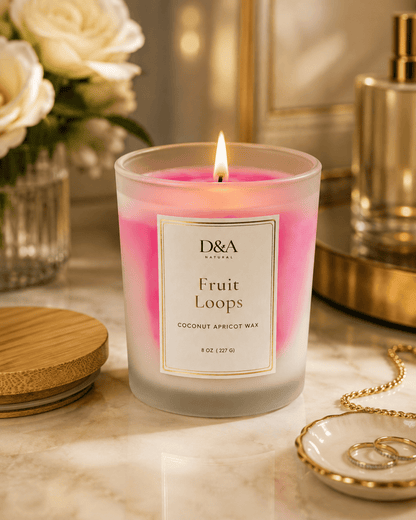 Fruit Loops Coconut Apricot Wax Candle | D&A Natural - Dzastina Agata Natural