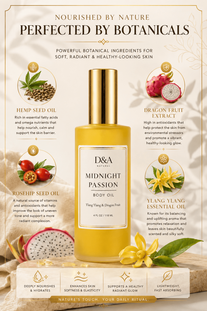 D&A Midnight Passion Body Oil - Dzastina Agata Natural