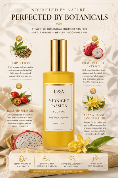 D&A Midnight Passion Body Oil - Dzastina Agata Natural