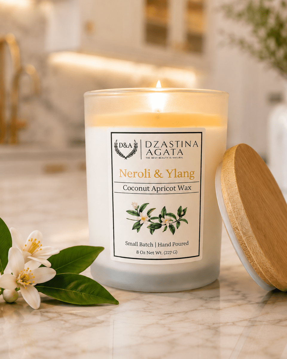 Neroli & Ylang Coconut Apricot Wax Candle | D&A Natural - Dzastina Agata Natural