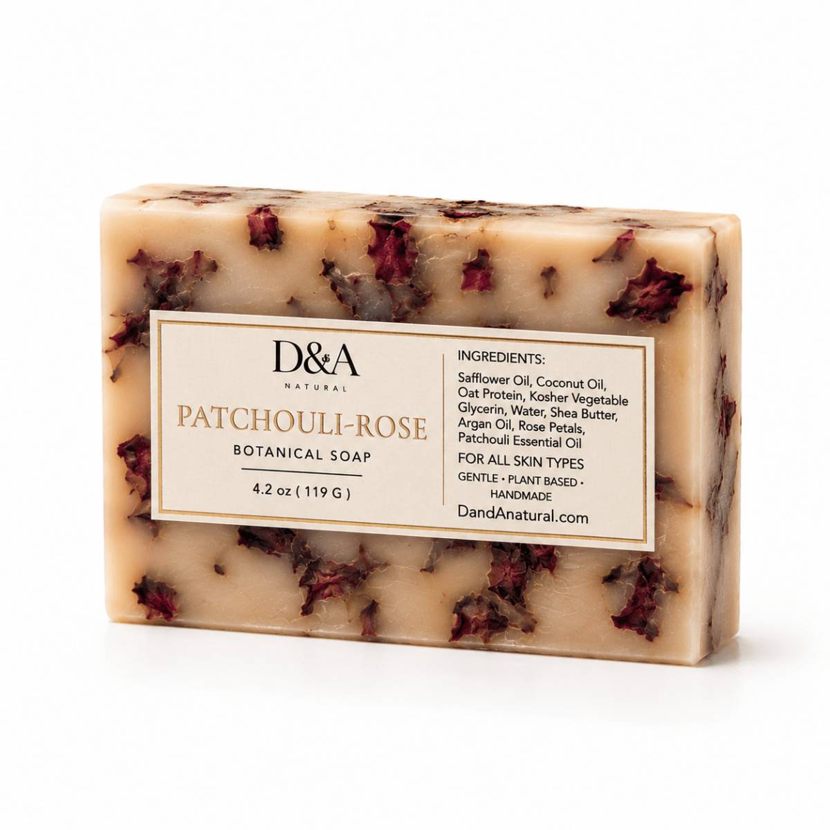 Patchouli-Rose Soap with Patchouli Essential Oil - Dzastina Agata Natural