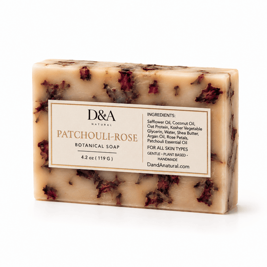 Patchouli-Rose Soap with Patchouli Essential Oil - Dzastina Agata Natural