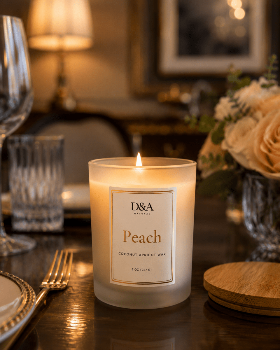 Peach Coconut Apricot Wax Candle | D&A Natural - Dzastina Agata Natural