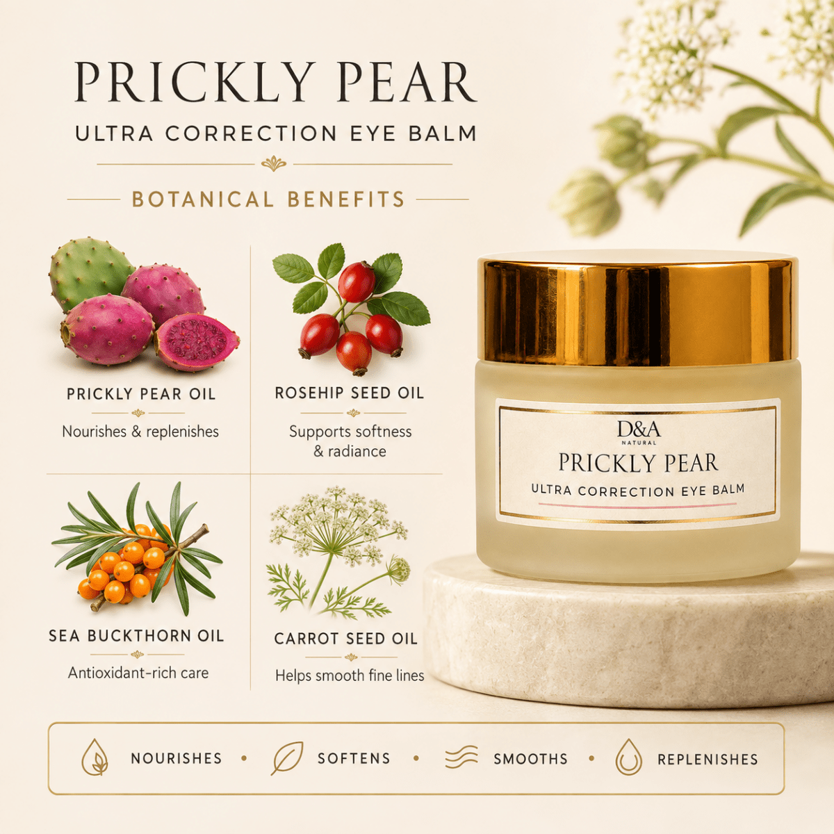 Prickly Pear Eye Balm- Rejuvenate And Refresh Your Eyes - Dzastina Agata Natural