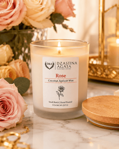 Rose Coconut Apricot Wax Candle | D&A Natural - Dzastina Agata Natural