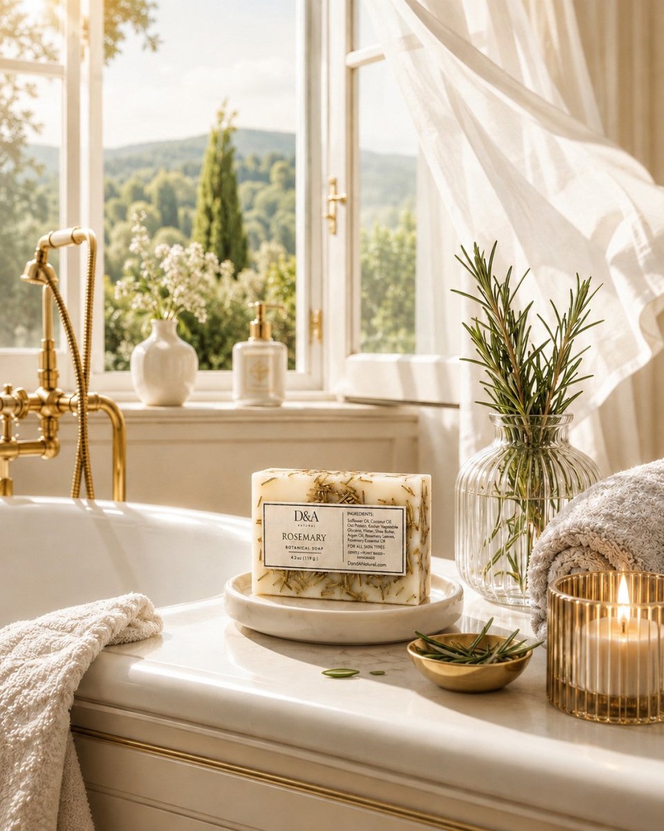 Rosemary Soap with Argan Oil and Rosemary Essential Oil - Dzastina Agata Natural