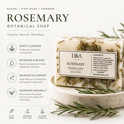 Rosemary Soap with Argan Oil and Rosemary Essential Oil - Dzastina Agata Natural