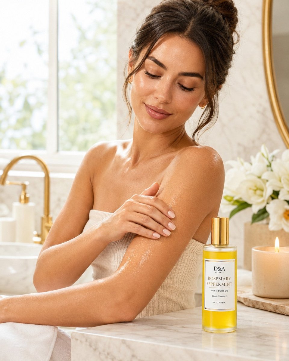 Rosemary-Peppermint Shea Hair & Body Oil | D&A Natural - Dzastina Agata Natural