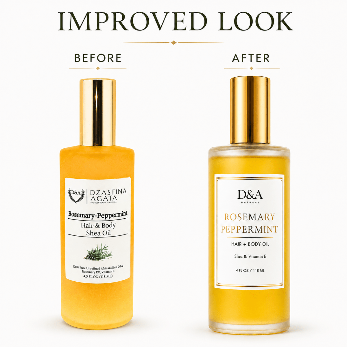 Rosemary-Peppermint Shea Hair & Body Oil | D&A Natural - Dzastina Agata Natural