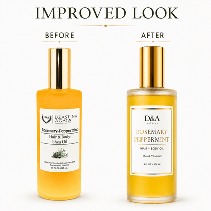 Rosemary-Peppermint Shea Hair & Body Oil | D&A Natural - Dzastina Agata Natural