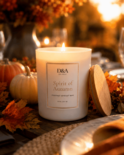 Spirit of Autumn Coconut Apricot Wax Candle | D&A Natural - Dzastina Agata Natural