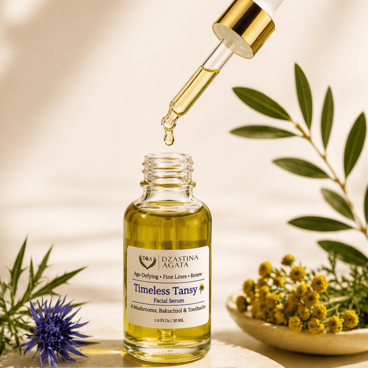 Timeless Tansy Facial Serum - Mature & Anti - Aging Skin - Dzastina Agata Natural