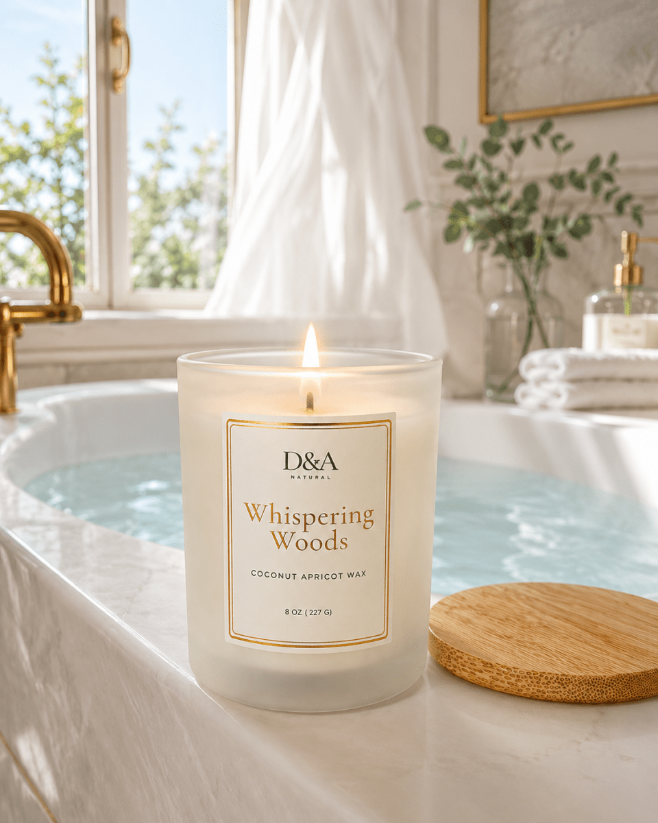 Whispering Woods Coconut Apricot Wax Candle | D&A Natural - Dzastina Agata Natural